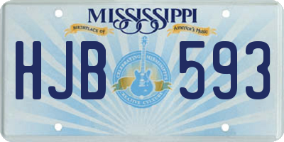 MS license plate HJB593