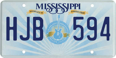 MS license plate HJB594
