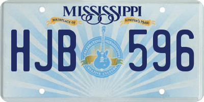 MS license plate HJB596