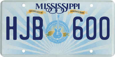 MS license plate HJB600