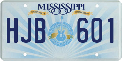 MS license plate HJB601