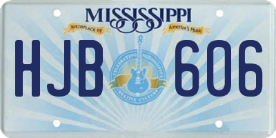 MS license plate HJB606