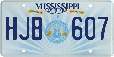 MS license plate HJB607