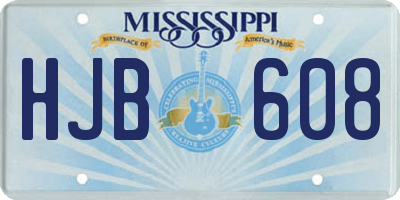 MS license plate HJB608