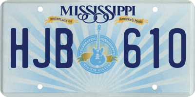 MS license plate HJB610