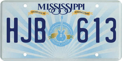 MS license plate HJB613