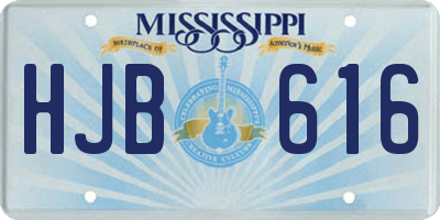 MS license plate HJB616