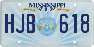 MS license plate HJB618