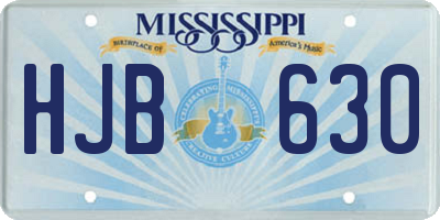 MS license plate HJB630