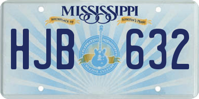 MS license plate HJB632