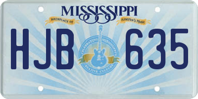 MS license plate HJB635