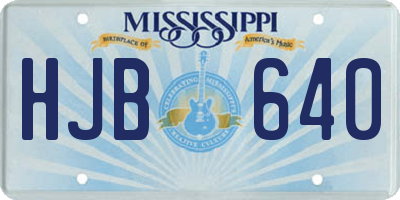 MS license plate HJB640
