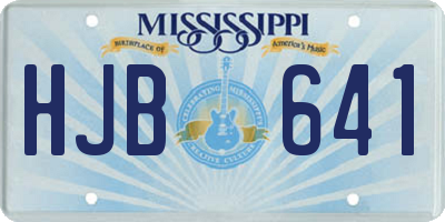 MS license plate HJB641