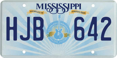 MS license plate HJB642