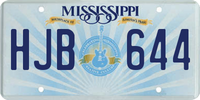 MS license plate HJB644