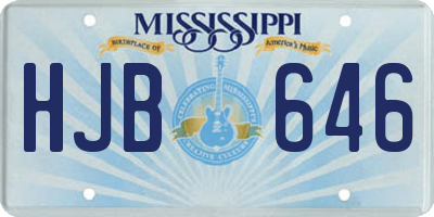 MS license plate HJB646