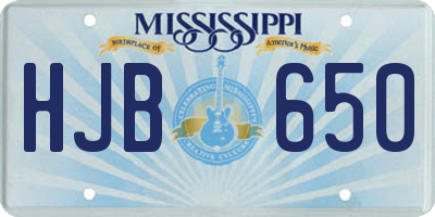 MS license plate HJB650