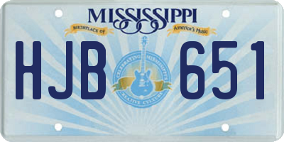 MS license plate HJB651