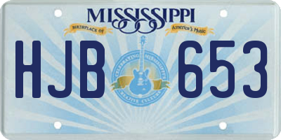 MS license plate HJB653