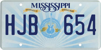 MS license plate HJB654