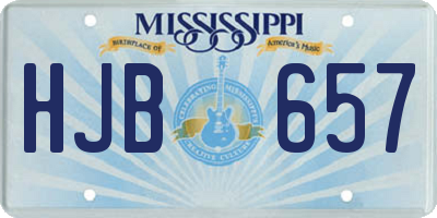 MS license plate HJB657