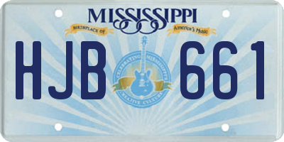 MS license plate HJB661