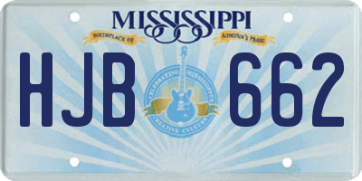 MS license plate HJB662