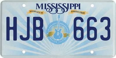 MS license plate HJB663