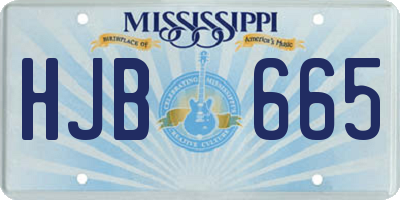 MS license plate HJB665