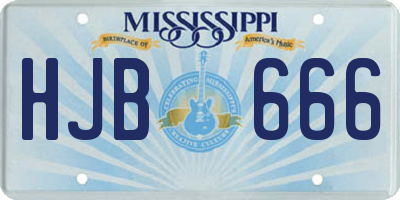 MS license plate HJB666