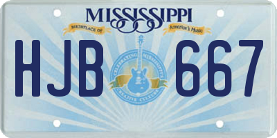 MS license plate HJB667