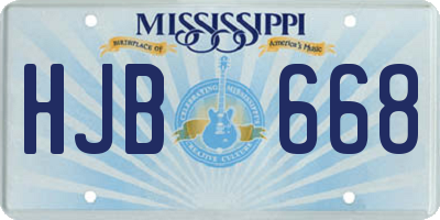 MS license plate HJB668