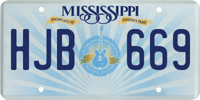 MS license plate HJB669