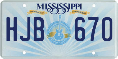 MS license plate HJB670