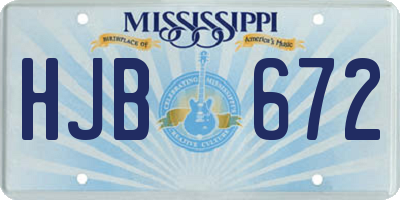 MS license plate HJB672