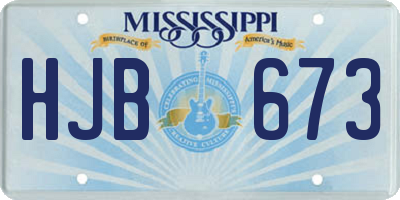 MS license plate HJB673