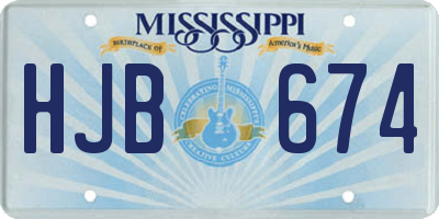 MS license plate HJB674