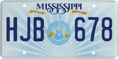 MS license plate HJB678