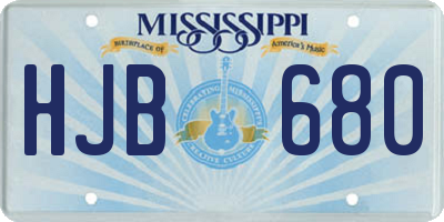 MS license plate HJB680