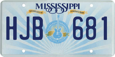 MS license plate HJB681