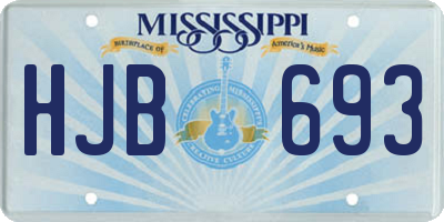 MS license plate HJB693
