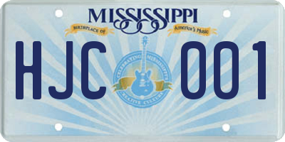 MS license plate HJC001