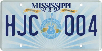 MS license plate HJC004