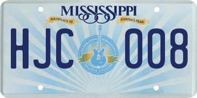 MS license plate HJC008