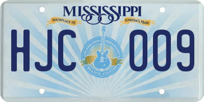 MS license plate HJC009