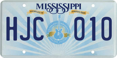 MS license plate HJC010