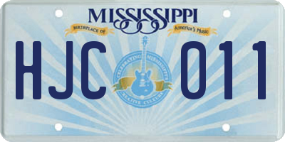 MS license plate HJC011