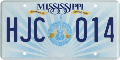 MS license plate HJC014