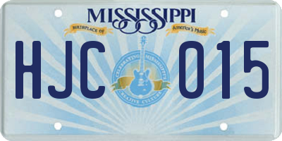 MS license plate HJC015