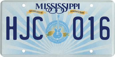MS license plate HJC016